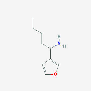 molecular formula C9H15NO B13057846 1-(3-Furyl)pentylamine 