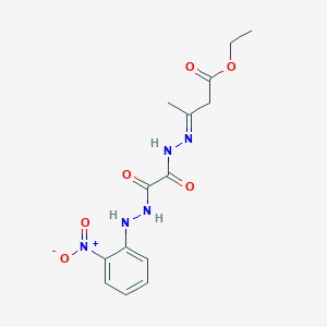 ethyl(3E)-3-({[(E)-(2-nitrophenyl)-C-hydroxycarbonohydrazonoyl]formamido}imino)butanoate