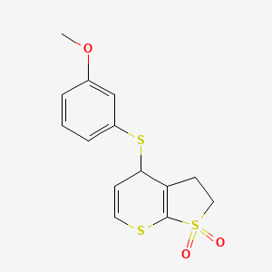 4-((3-Methoxyphenyl)thio)-2,3-dihydro-4H-thieno[2,3-b]thiopyran 1,1-dioxide