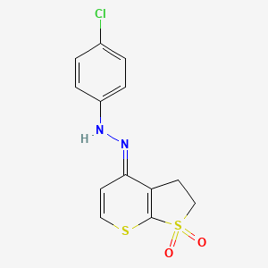 4-(2-(4-Chlorophenyl)hydrazono)-2,3-dihydro-4H-thieno[2,3-b]thiopyran 1,1-dioxide