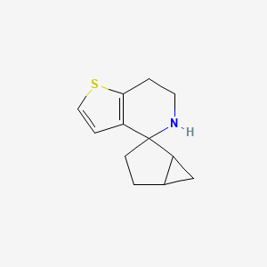 molecular formula C12H15NS B13057930 6',7'-Dihydro-5'H-spiro[bicyclo[3.1.0]hexane-2,4'-thieno[3,2-c]pyridine] 