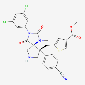 5-[(5S,9R)-9-(4-Cyanophenyl)-3-(3,5-dichlorophenyl)-1-methyl-2,4-dioxo-1,3,7-triazaspiro[4.4]non-9-yl-methyl]-thiophene-3-carboxylicacidmethylester