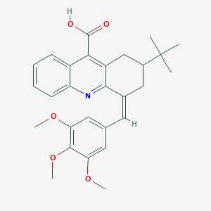 (4Z)-2-Tert-butyl-4-[(3,4,5-trimethoxyphenyl)methylidene]-2,3-dihydro-1H-acridine-9-carboxylic acid