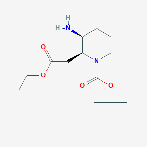 tert-Butyl(2S,3S)-3-amino-2-(2-ethoxy-2-oxoethyl)piperidine-1-carboxylate