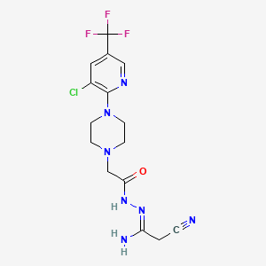 2-{4-[3-chloro-5-(trifluoromethyl)pyridin-2-yl]piperazin-1-yl}-N'-(2-cyanoethanimidoyl)acetohydrazide