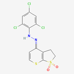 4-(2-(2,4,6-Trichlorophenyl)hydrazono)-2,3-dihydro-4H-thieno[2,3-b]thiopyran 1,1-dioxide