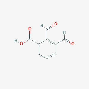 molecular formula C9H6O4 B13058287 2,3-Diformylbenzoicacid 