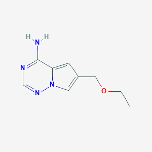 molecular formula C9H12N4O B13058319 6-(Ethoxymethyl)pyrrolo[2,1-f][1,2,4]triazin-4-amine 