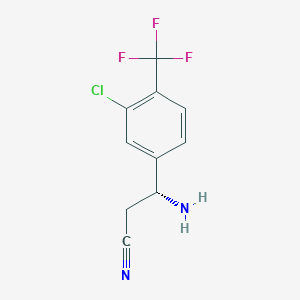 (3R)-3-Amino-3-[3-chloro-4-(trifluoromethyl)phenyl]propanenitrile