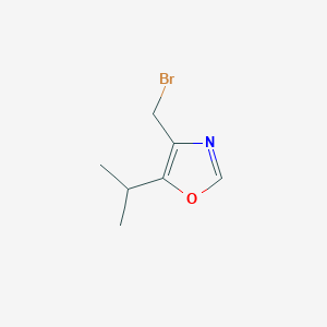 molecular formula C7H10BrNO B13058510 4-(Bromomethyl)-5-(propan-2-yl)-1,3-oxazole 