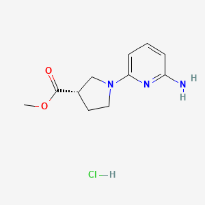 molecular formula C11H16ClN3O2 B13058512 Methyl (S)-1-(6-aminopyridin-2-YL)pyrrolidine-3-carboxylate hcl 