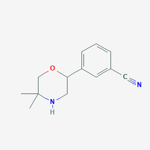 3-(5,5-Dimethylmorpholin-2-yl)benzonitrile