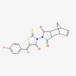 4-[(5Z)-5-[(4-fluorophenyl)methylidene]-4-oxo-2-sulfanylidene-1,3-thiazolidin-3-yl]-4-azatricyclo[5.2.1.02,6]dec-8-ene-3,5-dione