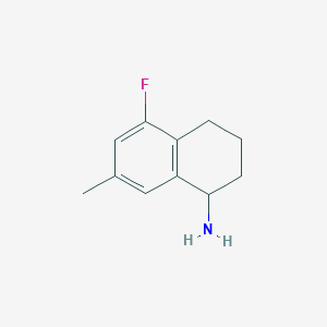 molecular formula C11H14FN B13058637 5-Fluoro-7-methyl-1,2,3,4-tetrahydronaphthalen-1-amine 