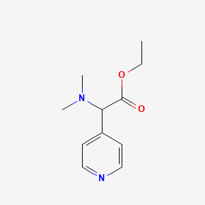 molecular formula C11H16N2O2 B13058655 Ethyl 2-(dimethylamino)-2-(pyridin-4-yl)acetate 