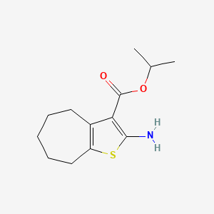molecular formula C13H19NO2S B1305879 isopropyl 2-amino-5,6,7,8-tetrahydro-4H-cyclohepta[b]thiophene-3-carboxylate CAS No. 351983-32-9