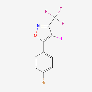 molecular formula C10H4BrF3INO B13058848 5-(4-Bromophenyl)-4-iodo-3-(trifluoromethyl)isoxazole 