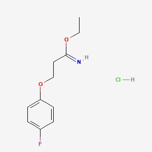 molecular formula C11H15ClFNO2 B13059000 Ethyl2-(4-fluorophenoxy)ethanecarboximidatehydrochloride 