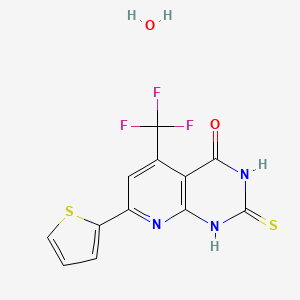 2-Mercapto-7-thien-2-yl-5-(trifluoromethyl)pyrido[2,3-d]pyrimidin-4-ol hydrate