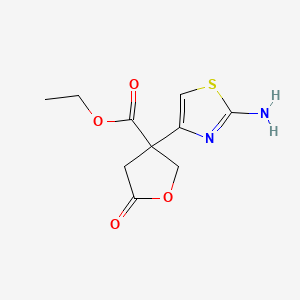 molecular formula C10H12N2O4S B1305902 3-(2-Amino-thiazol-4-yl)-5-oxo-tetrahydro-furan-3-carboxylic acid ethyl ester CAS No. 328275-97-4