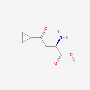 molecular formula C7H11NO3 B13059030 (2R)-2-Amino-4-cyclopropyl-4-oxobutanoic acid 