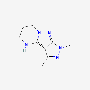 molecular formula C9H13N5 B13059033 3,5-Dimethyl-4,5,7,8,12-pentaazatricyclo[6.4.0.0,2,6]dodeca-1,3,6-triene 