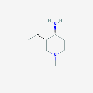 molecular formula C8H18N2 B13059064 (3S,4S)-3-ethyl-1-methylpiperidin-4-amine 