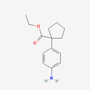 molecular formula C14H19NO2 B13059098 Ethyl 1-(4-aminophenyl)cyclopentane-1-carboxylate 