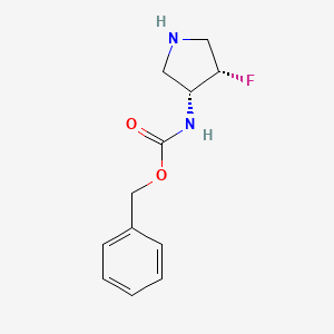 molecular formula C12H15FN2O2 B13059102 Benzyl ((3R,4S)-4-fluoropyrrolidin-3-yl)carbamate 