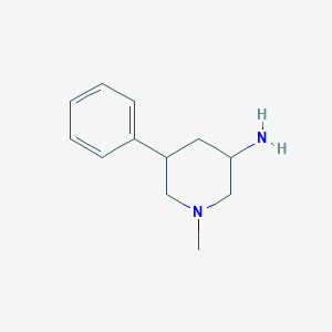 molecular formula C12H18N2 B13059112 1-Methyl-5-phenylpiperidin-3-amine 