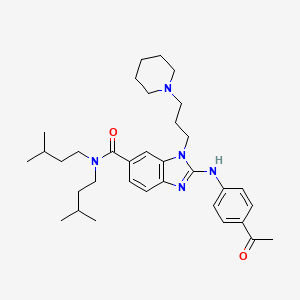 2-(4-Acetylphenylamino)-N,N-diisopentyl-1-(3-(piperidin-1-yl)propyl)-1H-benzo[d]imidazole-6-carboxamide