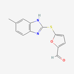 molecular formula C13H10N2O2S B1305915 5-(6-Methyl-1H-benzoimidazol-2-ylsulfanyl)-furan-2-carbaldehyde CAS No. 842957-71-5