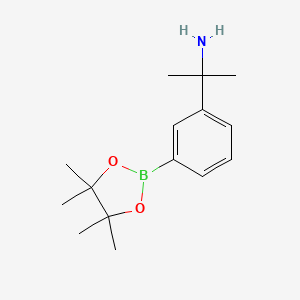 molecular formula C15H24BNO2 B13059174 2-(3-(4,4,5,5-Tetramethyl-1,3,2-dioxaborolan-2-yl)phenyl)propan-2-amine 