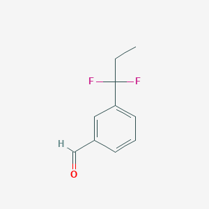 molecular formula C10H10F2O B13059200 3-(1,1-Difluoropropyl)benzaldehyde 