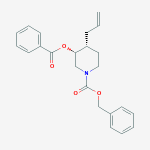 molecular formula C23H25NO4 B13059247 cis-Benzyl4-allyl-3-(benzoyloxy)piperidine-1-carboxylate 