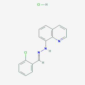 8-{2-[(E)-(2-chlorophenyl)methylidene]hydrazino}quinolinium chloride