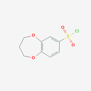 molecular formula C9H9ClO4S B1305933 3,4-dihydro-2H-1,5-benzodioxepine-7-sulfonyl chloride CAS No. 321309-38-0