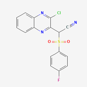 (3-Chloro-quinoxalin-2-yl)-(4-fluoro-benzenesulfonyl)-acetonitrile