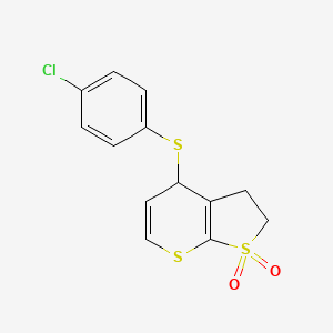 4-((4-Chlorophenyl)thio)-2,3-dihydro-4H-thieno[2,3-b]thiopyran 1,1-dioxide