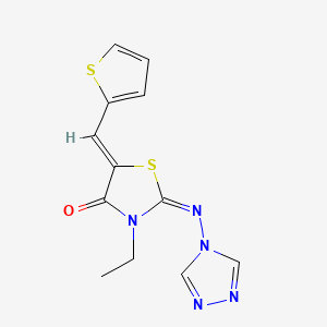 3-ethyl-5-[(thiophen-2-yl)methylidene]-2-[(4H-1,2,4-triazol-4-yl)imino]-1,3-thiazolidin-4-one