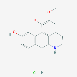 molecular formula C18H20ClNO3 B1305986 1,2-二甲氧基-5,6,6a,7-四氢-4H-二苯并[de,g]喹啉-10-醇盐酸盐 CAS No. 24999-29-9