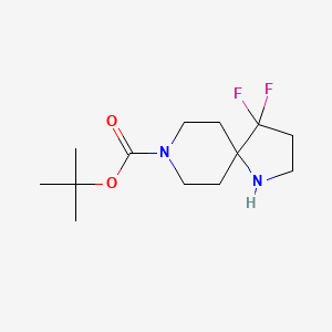 molecular formula C13H22F2N2O2 B13059983 tert-Butyl 4,4-difluoro-1,8-diazaspiro[4.5]decane-8-carboxylate 