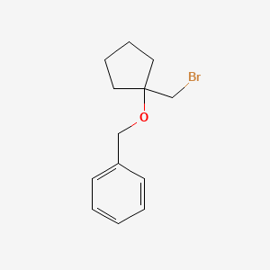 molecular formula C13H17BrO B13060005 (([1-(Bromomethyl)cyclopentyl]oxy)methyl)benzene 