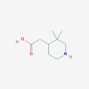 molecular formula C9H17NO2 B13060079 2-(3,3-Dimethylpiperidin-4-yl)acetic acid 