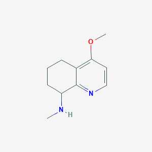 molecular formula C11H16N2O B13060107 4-methoxy-N-methyl-5,6,7,8-tetrahydroquinolin-8-amine 