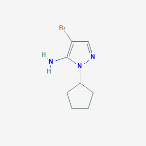 molecular formula C8H12BrN3 B13060139 4-bromo-1-cyclopentyl-1H-pyrazol-5-amine 