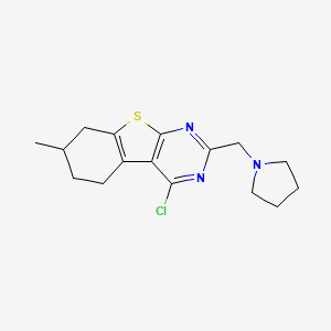 4-Chloro-7-methyl-2-(pyrrolidin-1-ylmethyl)-5,6,7,8-tetrahydrobenzo[4,5]thieno[2,3-d]pyrimidine