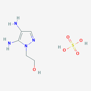 molecular formula C5H12N4O5S B130604 4,5-二氨基-1-(2-羟乙基)吡唑硫酸盐 CAS No. 155601-30-2