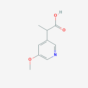 molecular formula C9H11NO3 B13060579 2-(5-Methoxypyridin-3-yl)propanoic acid 