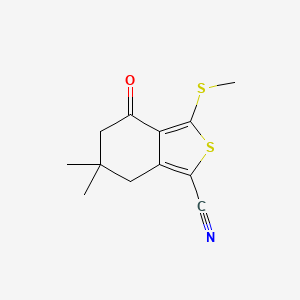 B1306070 6,6-Dimethyl-3-(methylthio)-4-oxo-4,5,6,7-tetrahydrobenzo[c]thiophene-1-carbonitrile CAS No. 175202-50-3